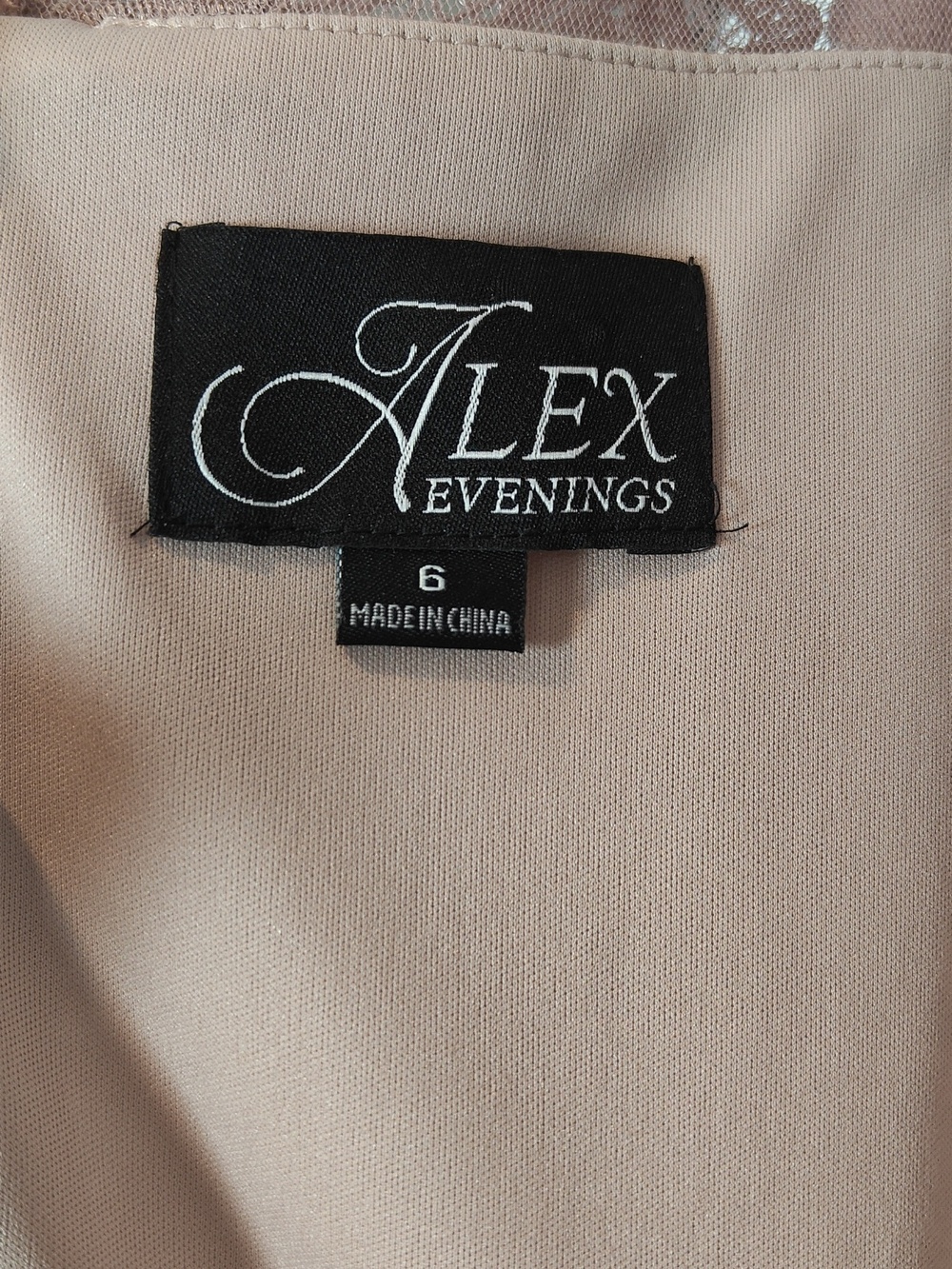 ALEX EVENINGS Womens Long Lace Top Dress with Empire Waist In Rose Size 6 - Picture 3 of 16